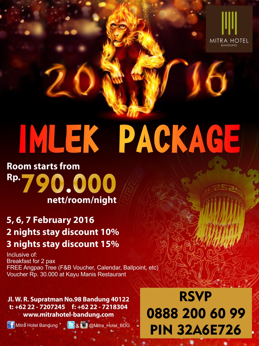 Rayakan Tahun Baru Imlek di Mitra Hotel Bandung