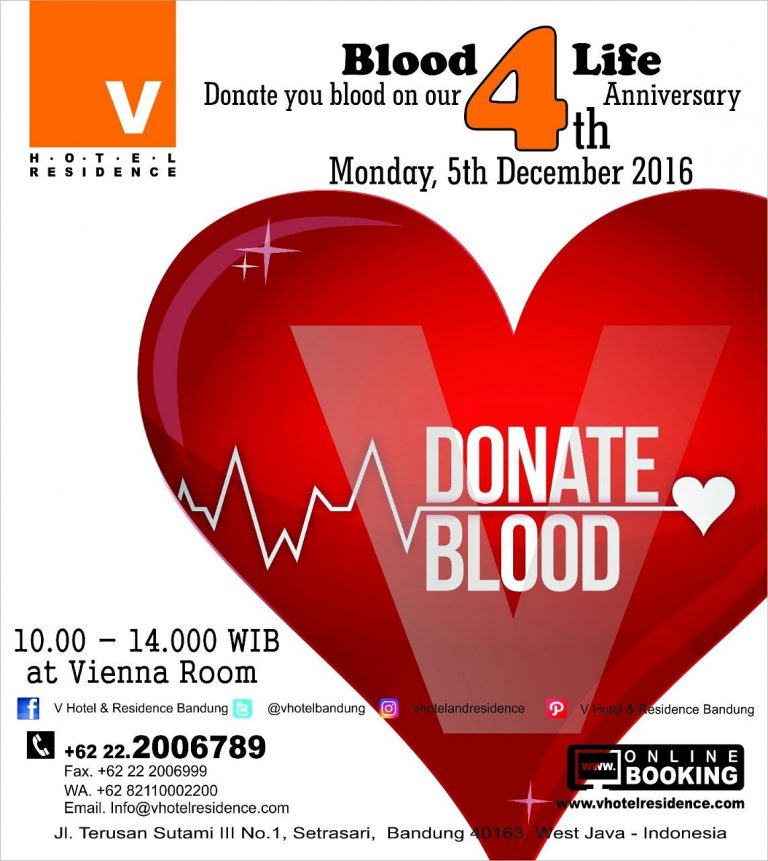 Rayakan HUT Ke-4, V Hotel & Residence Bandung Gelar Donor Darah
