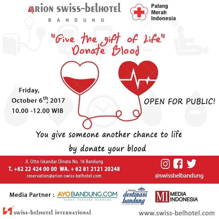 BLOOD DONATION At Arion Swiss-Belhotel Bandung Open for public