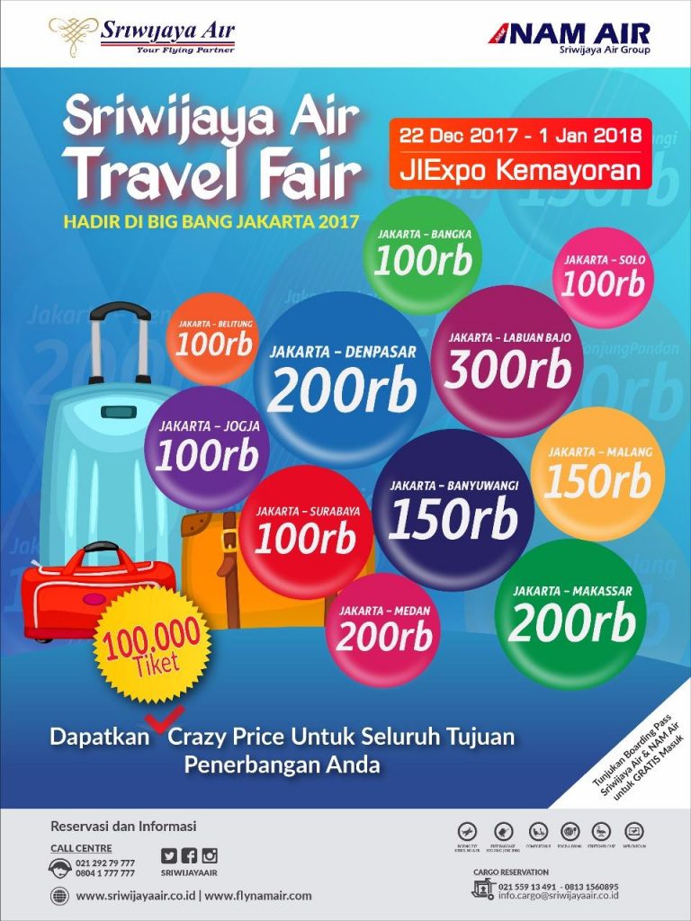 Mau Tiket Pesawat Murah ? Datang Yuk Ke Sriwijaya Travel Fair2017