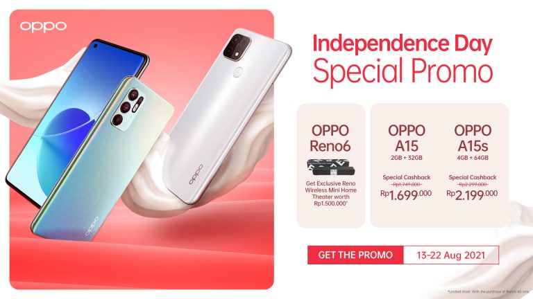 OPPO Gelar Promo Spesial Hari Kemerdekaan Republik Indonesia, untuk Pembelian Perangkat Reno6, A15 dan A15s