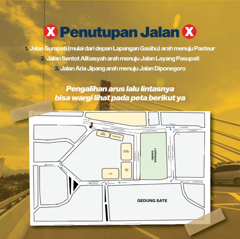 Hindari Jalan Ini Karena Ada Penutupan Jalan, Terkait dengan Peresmian Jalan Prof Mochtar Kusumaatmadja yang Sebelumnya Jalan Layang Pasupati Bandung