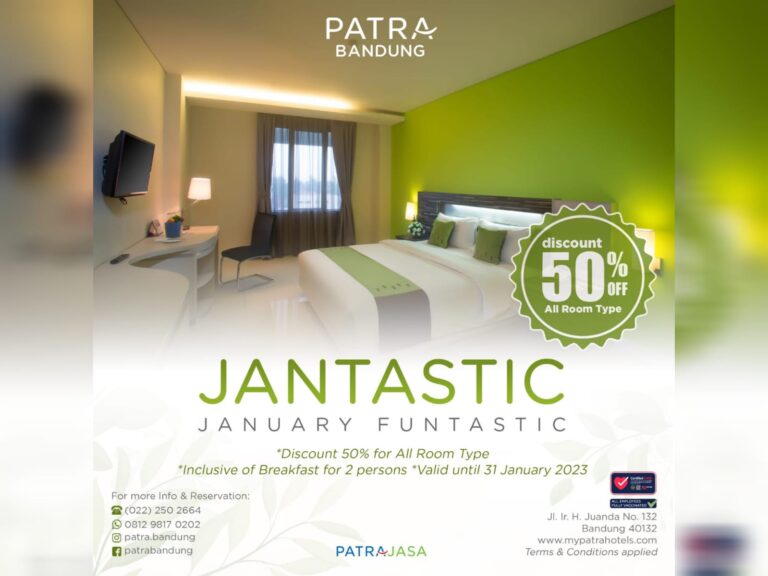 Dapatkan Diskon 50 Persen Menginap di Hotel Patra Bandung Selama Bulan Januari 2023, Ini Nomor Reservasinya
