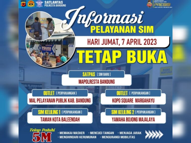 SIM Keliling Kabupaten Bandung Hari Ini Tetap Buka, Ini 4 Lokasi Lengkap dengan Persyaratan dan Biayanya, Jumat 7 April 2023