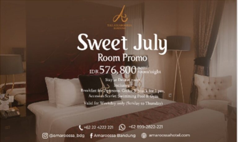 Promo Menginap di Hotel Amaroossa Bandung Bulan Juli 2023, Ada Harga Khusus untuk Tipe Kamar Deluxe