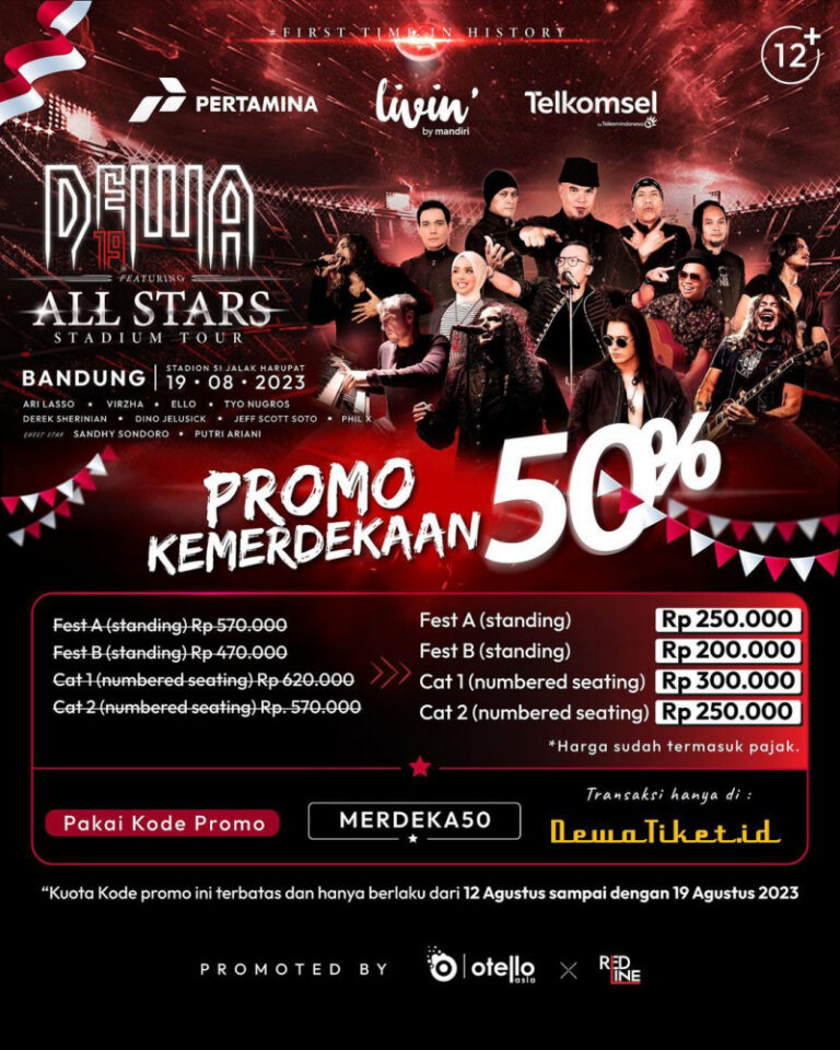 Baladewa yang Belum Punya Tiket Konser Dewa 19 Featuring All Stars di Stadion Si Jalak Harupat Bandung, Bisa Beli Langsung di Lokasi Acara