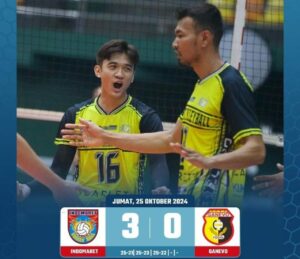 Indomaret berhasil mengalahkan Ganevo dengan skor 3-0 di Livoli Divisi Utama 2024