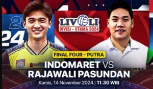 Indomaret vs Rajawali Pasundan di Final Four Livoli Divisi Utama 2024