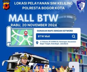 Lokasi SIM keliling Kota Bogor berada di Mall BTW