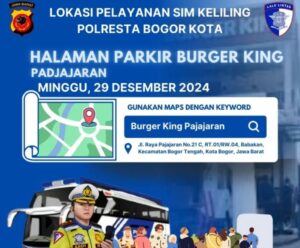 Jadwal SIM keliling Kota Bogor hari Minggu, 29 Desember 2024