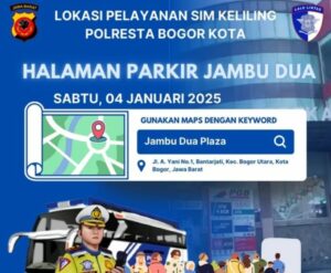 Jadwal SIM keliling Kota Bogor berlokasi di halaman parkir Jambu Dua Plaza