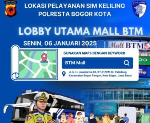 Jadwal SIM keliling Kota Bogor berlokasi di BTM Mall