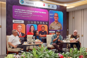 Publlic Relations Eiger Adventure Shulhan Samsur Rijal saat menjadi pembicara dalam acara Launching Jurnalis Lifestyle Bisnis (JLB) dan Bincang media “Membangun Ekosistem Sport Tourism di Bandung: dari Lokal hingga Mendunia” di Hotel Ibis Bandung Pasteur, Selasa (4/2/2025). Publlic Relations Eiger Adventure Shulhan Samsur Rijal saat menjadi pembicara dalam acara Launching Jurnalis Lifestyle Bisnis (JLB) dan Bincang media “Membangun Ekosistem Sport Tourism di Bandung: dari Lokal hingga Mendunia” di Hotel Ibis Bandung Pasteur, Selasa (4/2/2025).