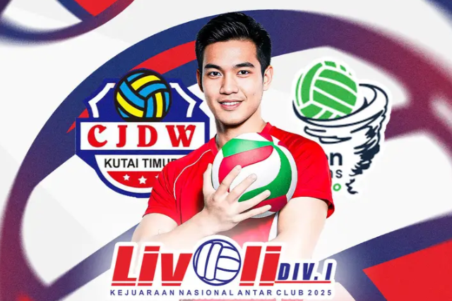 Saksikan Livoli Divisi Utama 2025 kategori putra di antara CJDW Kuim vs Greenteams Tornado hari ini di Moji TV. Foto: Vidio
