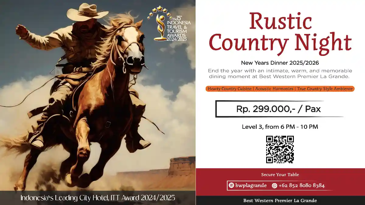 Rayakan Liburan Akhir Tahun 2025 dalam Kehangatan 'Rustic Country Night' di Hotel Best Western Premier La Grande Bandung